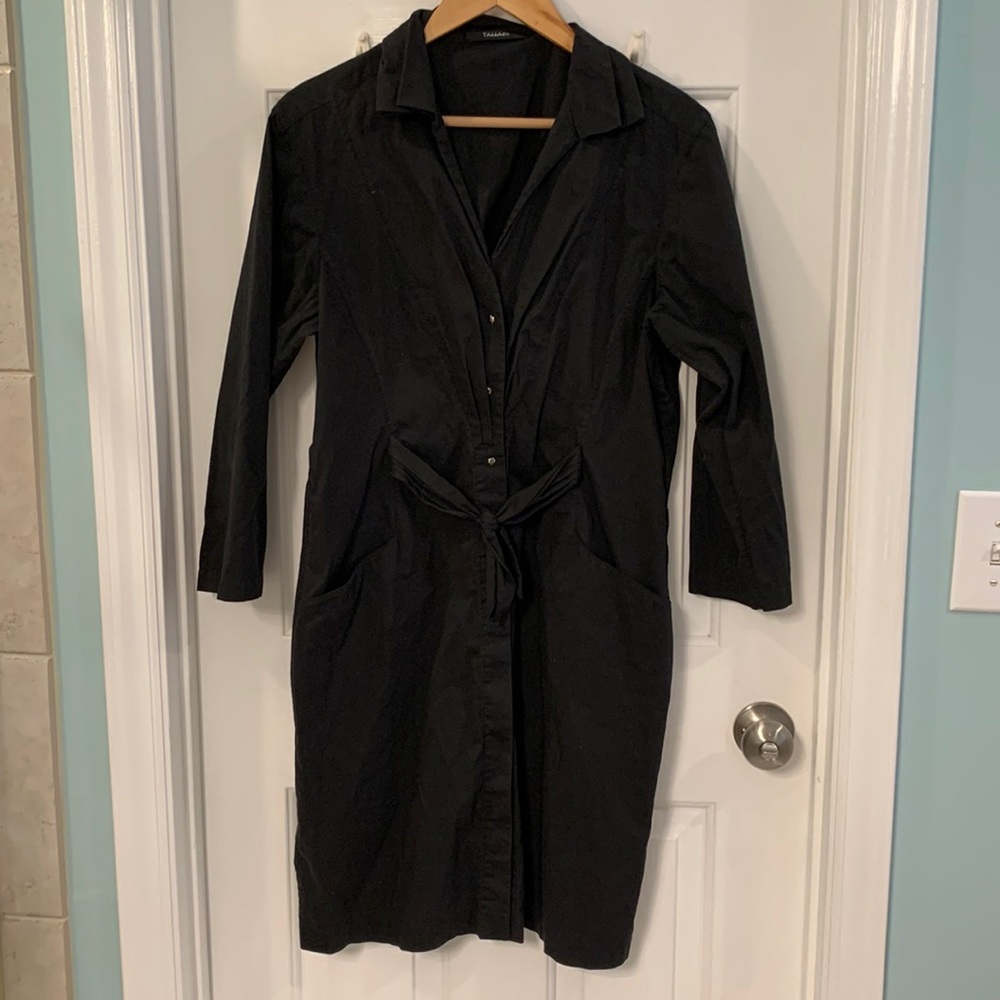 Tahari black cotton dress